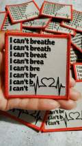Powerful Flatline "I Can't Breathe" Exclusive Embroidered Patch, African-American BLM, Size 3"x3", Iron-on Patch, Conscious Gifts