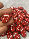 Exclusive 1-pc "Rockstar Tongue & Lips " Girly Charm for Crocs; Symbolic Statement Charms for Clogs; Charm for Shoes and Silicone Bracelets