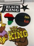 Exclusive, 9-pc "Kingin'" Patch Bundle Set, Variety of Patches Chenille & Embroidered Iron-on Badges, Men's Gift Set, Iron-on Patches, DIY,