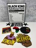 Exclusive, 9-pc "Kingin'" Patch Bundle Set, Variety of Patches Chenille & Embroidered Iron-on Badges, Men's Gift Set, Iron-on Patches, DIY,