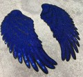 New, Sequins, Royal BLUE Angel Wings Patch (iron-on) Size 10"x5.5", LARGE Bling Patch for Denim Jacket, Shirts, Hoodies, and More