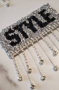 New Arrival, "STYLE" Blinged Out, Dripping Rhinestone Patch with Adhesive, Rhinestone Applique, Size 4"x4", Czech Rhinestones, DIY Applique