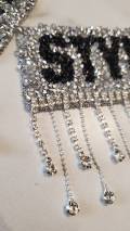 New Arrival, "STYLE" Blinged Out, Dripping Rhinestone Patch with Adhesive, Rhinestone Applique, Size 4"x4", Czech Rhinestones, DIY Applique