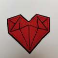 Dope, 2-pc Set, Red Heart Shaped Diamonds, 2-inch Patch, Iron or Sew on Embroidered Applique; Diamond Patch, Popular patches and appliques