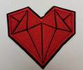Dope, 2-pc Set, Red Heart Shaped Diamonds, 2-inch Patch, Iron or Sew on Embroidered Applique; Diamond Patch, Popular patches and appliques