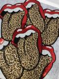 NEW, Leopard Sequin Lips With Velvet Tongue Patch (iron-on) Size 12", LARGE Bling Patch for Denim Jacket, Shirts, Hoodies, and More