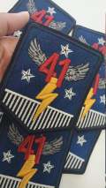 NEW, 41 Thunder Royalty Crest, Navy Blue, Red and Gold Emblem patch, DIY, Embroidered Applique Iron On Patch, Size 5"x4"