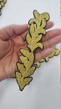 NEW ARRIVAL, 2Pc. Gold Royal Feather Emblem patch, DIY, Embroidered Applique Iron On Patch, Size 6"