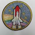 2-pc set, Shuttle w/Stars, Circle Patch 3x3 inch Cool Appliques For Clothing, Iron-on Embroidered Patch; Denim and Accessories Patch
