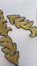 NEW ARRIVAL, 2Pc. Gold Royal Feather Emblem patch, DIY, Embroidered Applique Iron On Patch, Size 6"