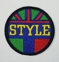 Cool, Circular "Style" Badge, Vintage Iron on  Embroidered Patch, Statement Applique, Cool patch for clothing, 3-inch x 3-inch badge