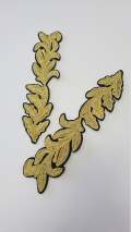 NEW ARRIVAL, 2Pc. Gold Royal Feather Emblem patch, DIY, Embroidered Applique Iron On Patch, Size 6"