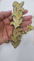 NEW ARRIVAL, 2Pc. Gold Royal Feather Emblem patch, DIY, Embroidered Applique Iron On Patch, Size 6"