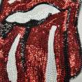 Sequins Red KISS Lips and Tongue Patch (sew-on) Size 13", LARGE Bling Patch for Denim Jacket, Shirts, Hoodies, and More