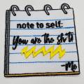 New SIZE, "Note to Self" DIY Notepad, Cool Novelty Patch, Embroidered Applique Iron On Patch, Size 2"x 2", Notepad Patch, Planner Girl