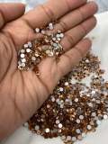Glass Rhinestones "CHAMPAGNE" Non-Hotfix, Sizes SS6 - SS30, Faceted Rhinestone Crystals, Round FlatBack Glass (1440), Periciosa Stones