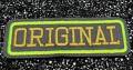 Neon Green and Metallic Gold,"Original" vintage patch, DIY, Embroidered Applique Iron On Patch, Fun Patch for Denim Jacket, Hoodies