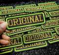 Neon Green and Metallic Gold,"Original" vintage patch, DIY, Embroidered Applique Iron On Patch, Fun Patch for Denim Jacket, Hoodies