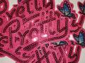 Sequins "Pretty Patch," with butterfly 5"-inch, Cute Appliques For Girls,  Clothing, and Backpacks; Iron-on Patch