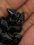 New,"Black" Spikes, 12mm, 100-pcs, Spikes w/Screws, Small Cone Spikes & Studs, Metallic Screw-Back for DIY Punk, Leather, Bags, and Apparel
