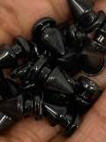 New,"Black" Spikes, 12mm, 100-pcs, Spikes w/Screws, Small Cone Spikes & Studs, Metallic Screw-Back for DIY Punk, Leather, Bags, and Apparel