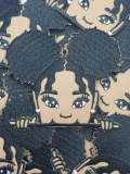 NEW, 3" Adorable Peek a Boo Lisa Patch, Cute Patch for Girls, iron-on patch for denim and converse, Patch for Little Girls