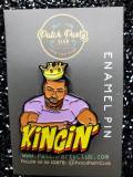 Cool Enamel Pin for Men, "Kingin" Exclusive Lapel Pin, Black King Pin, Size 1.50 inches, with 2 Butterfly Clutches, Lapel Pins for Jackets