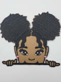 NEW, 3" Adorable Peek a Boo Lisa Patch, Cute Patch for Girls, iron-on patch for denim and converse, Patch for Little Girls