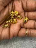 New,"Gold" Spikes, 12mm, 100-pcs, Spikes w/Screws, Small Cone Spikes & Studs, Metallic Screw-Back for DIY Punk, Leather, Bags, and Apparel
