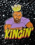 Cool Enamel Pin for Men, "Kingin" Exclusive Lapel Pin, Black King Pin, Size 1.50 inches, with 2 Butterfly Clutches, Lapel Pins for Jackets