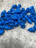 New,"Blue" Spikes, 12mm, 100-pcs, Spikes w/Screws, Small Cone Spikes & Studs, Metallic Screw-Back for DIY Punk, Leather, Bags, and Apparel