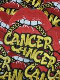 Poppin' Red Lip "Cancer" w/Gold Metallic Chain|Iron-On Patch|Astrology Applique|Cool Embroidered Patch|DIY Patch for Denim & Accessories