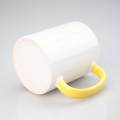Sublimation Blank, Bright White,11oz Yellow Color Handle mug, Custom Drinkware Mugs,Perfect Gift, Personalize Mug, For A Special Someone