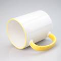 Sublimation Blank, Bright White,11oz Yellow Color Handle mug, Custom Drinkware Mugs,Perfect Gift, Personalize Mug, For A Special Someone