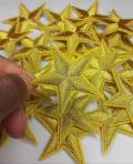 2pc/Metallic "Mini" Gold Star 1.5-inch Applique Set, Star Patch, Cool Applique For Clothing, Iron-on Embroidered Patch