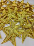 2pc/Metallic "Mini" Gold Star 1.5-inch Applique Set, Star Patch, Cool Applique For Clothing, Iron-on Embroidered Patch