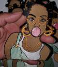 Exclusive 5x4-inch, Cool "Bubble Pop" Pink Bubble Iron-on Embroidered Patch; Hip-hoppin', Bubble Poppin' Queen, Black Girl Magic Patch