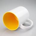Sublimation Blanks, Bright White, 11oz inner Yellow color mug, Custom Drinkware Mugs, Perfect Gift, Personalize Mug, For A Special Someone
