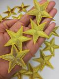 2pc/Metallic "Mini" Gold Star 1.5-inch Applique Set, Star Patch, Cool Applique For Clothing, Iron-on Embroidered Patch