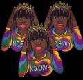 Crowned Diva "No Envy" with Tie-dyed Hoodie, Iron or Sew-on Embroidered 3D Afrocentric Patch, Exclusive Appliques, Size 4.5"