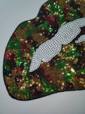 NEW Arrival, Sequins "Taste of Camo" Custom Patch (iron-on) Size 9.5", LARGE Patch for Denim Jacket, Shirts, Hoodies, Camo, and More, DIY