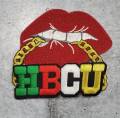 New Arrival, Poppin' Red Lip "HBCU" w/Gold Metallic Chain|Iron-On Patch|Black Colleges|Embroidered Patch|DIY Patch for Denim & Accessories