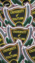 New Arrival, "University of YouTube" DIY, Embroidered Iron On Patch; Cool Badge for Clothing; Jacket Patch, Size 4.5"