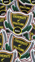 New Arrival, "University of YouTube" DIY, Embroidered Iron On Patch; Cool Badge for Clothing; Jacket Patch, Size 4.5"