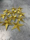 2pc/Metallic Gold Star Applique Set, Star Patch,2.5" inch,  Cool Applique For Clothing, Iron-on Embroidered Patch