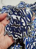 Blue & White,"Drippin, Black Girl Magic" NEW Design, Iron-on Embroidered Patch, DIY Applique, Size 4", Cute Gift for Sorority Girl