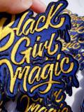 Blue & Gold,"Drippin, Black Girl Magic" NEW Design, Iron-on Embroidered Patch, DIY Applique, Size 4", Cute Gift for Sorority Girl