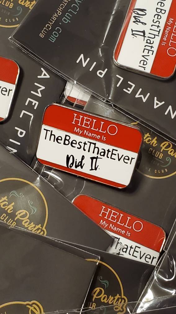 New Arrival, "Hello My Name Is..." Exclusive Lapel Pin, Popular Enamel Pins, Size 1.77 inches, w/Butterfly Clutch, Cool Pin For Apparel