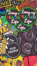 6 pc Patch Assortment, Afrocentric Iron-On Patches, Grab Bag SAMPLER, Embroidered Patches and Pins (Mixed Assortment)