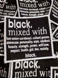 The ORIGINAL "Black Mixed With ... Mainly Black" Iron-on Embroidered Patch, Size 4" x 4", Empowerment Badge, DIY Applique for Clothing